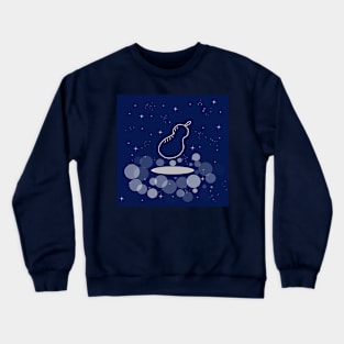 Pear, fruit, vegetarian food, diet, illustration, night, light, shine, universe, cosmos, galaxy Crewneck Sweatshirt